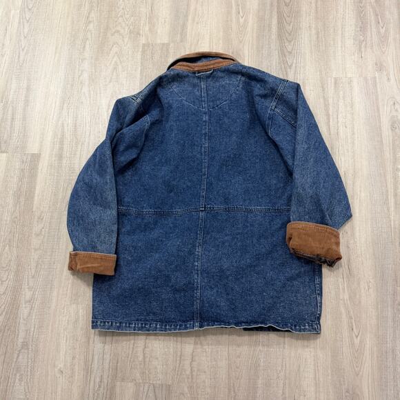 Vintage Boundary Waters Denim Chore Coat Women's 2XL Blue Utility Barn Outdoors - Picture 6 of 7